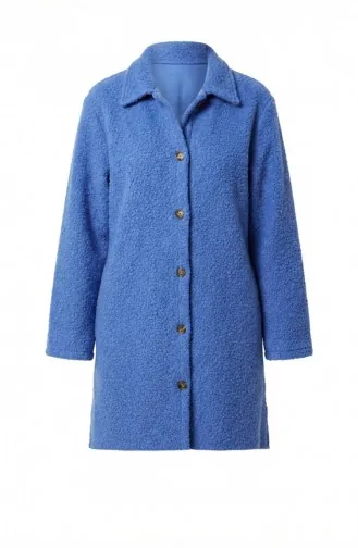 Full-Length Buttoned Winter Coat 2220-04 Indigo 2220-04