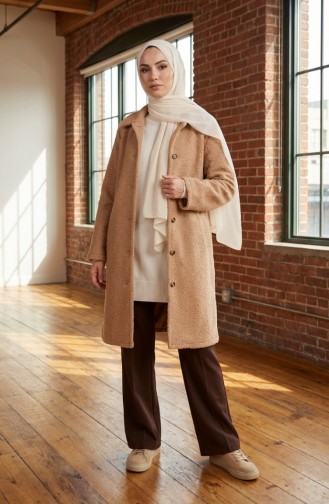 Wintermantel Mit Knopfleiste 2220-05 Beige 2220-05