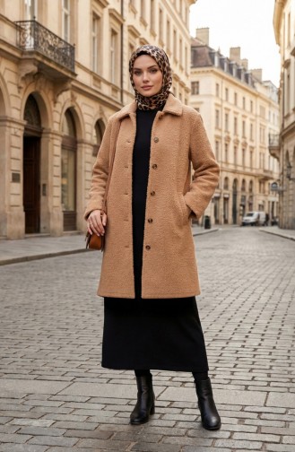 Wintermantel Mit Knopfleiste 2220-05 Beige 2220-05