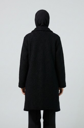 Langer Geknöpfter Wintermantel 2220-06 Schwarz 2220-06