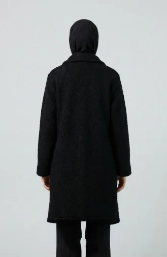 معطف شتوي طويل بأزرار، أسود، رقم الموديل 2220-06 2220-06