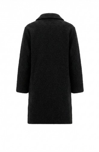 Langer Geknöpfter Wintermantel 2220-06 Schwarz 2220-06