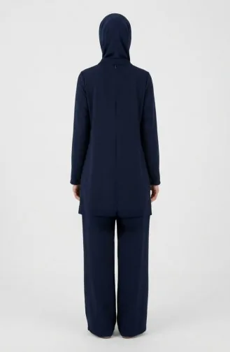 Ensemble Deux Pièces Tunique Et Pantalon Avec Emblème Référence 0231-06 Bleu Marine 0231-06