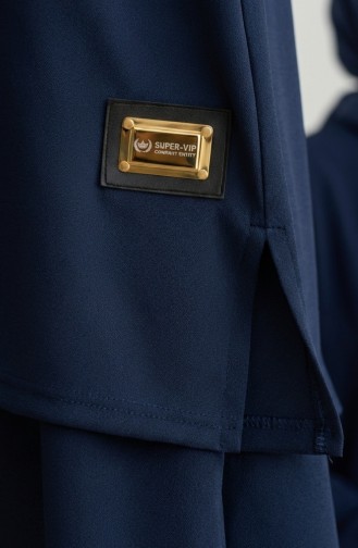 Tuniek En Broek Met Embleemdetails Tweedelige Set 0231-06 Marineblauw 0231-06