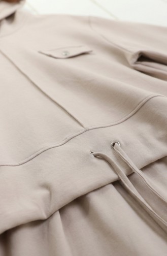 Cepli Pamuklu Tesettür ikili Takım 0238-02 Bej