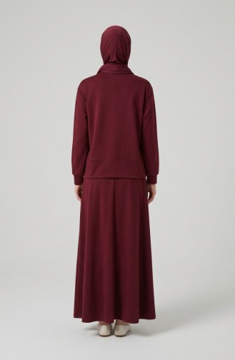 Cepli Pamuklu Tesettür ikili Takım 0238-04 Bordo