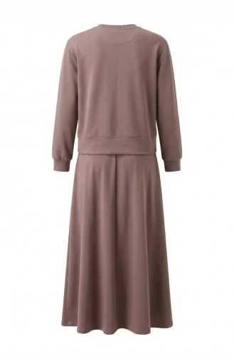 Ensemble Hijab Deux Pièces En Coton Avec Poches 0238-05 Vison 0238-05