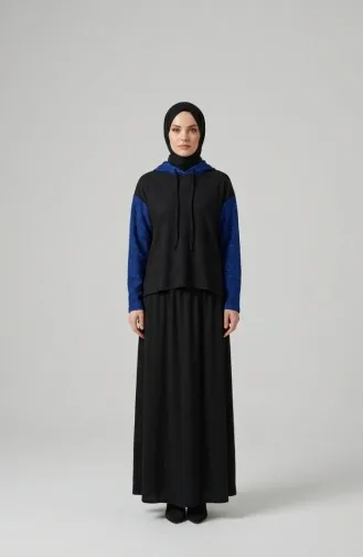 Ensemble Deux Pièces à Capuche Sim Detail 2221-02 Noir Bleu Marine 2221-02