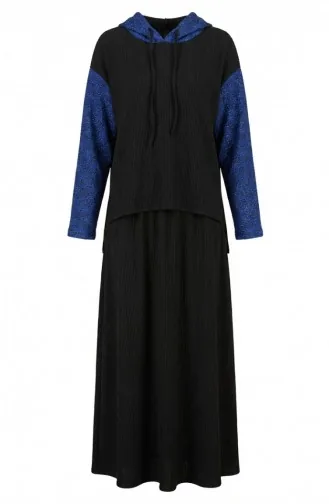 Ensemble Deux Pièces à Capuche Sim Detail 2221-02 Noir Bleu Marine 2221-02