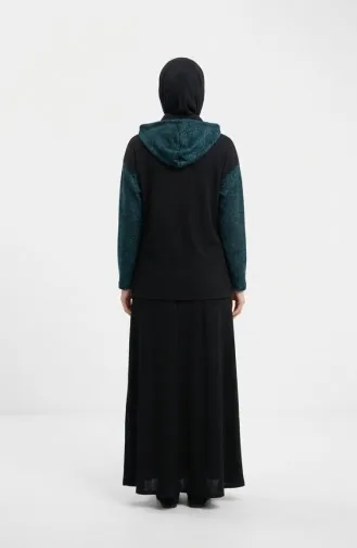Sim Detail Hooded Two-Piece Set 2221-04 Black Petrol 2221-04