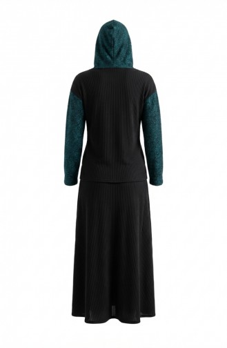 Sim Detail Tweedelig Capuchon Set 2221-04 Zwart Petrol 2221-04