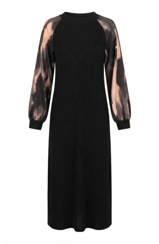 Verziertes Gemustertes Hijab-Kleid 2217-04 Schwarz Anthrazit 2217-04