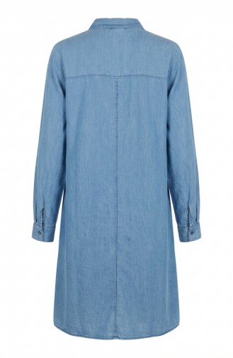 Tencel Fabric Zip-Up Denim Tunic 1912-02 Blue 1912-02