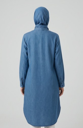 سترة من قماش الدنيم تينسل بياقة صينية 2112-02 أزرق 2112-02