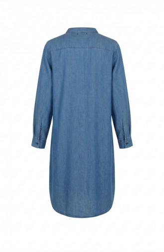 سترة من قماش الدنيم تينسل بياقة صينية 2112-02 أزرق 2112-02