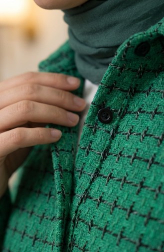 Winterliche Holzfäller-Tunika Mit Durchgehender Knopfleiste 2506-01 Grün 2506-01