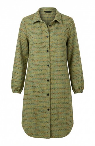 Boydan Düğmeli Oduncu Kışlık Tunik 2506-02 Yağ Yeşili