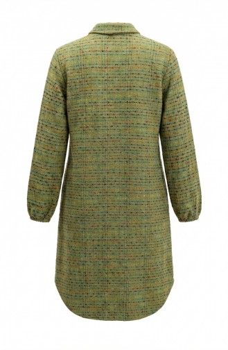 Boydan Düğmeli Oduncu Kışlık Tunik 2506-02 Yağ Yeşili