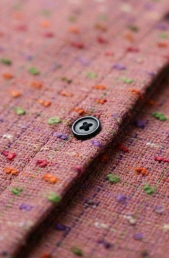 Boydan Düğmeli Oduncu Kışlık Tunik 2506-03 Gül Kurusu