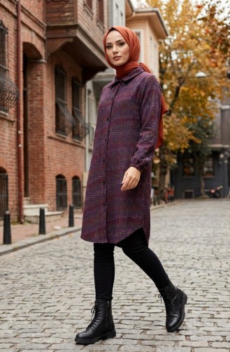 Tunique D`hiver De Bûcheron Boutonnée Longue 2506-04 Violette 2506-04