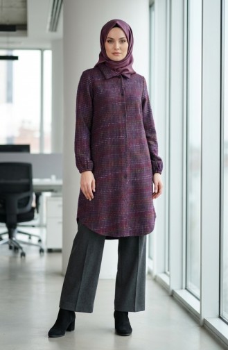 Tunique D`hiver De Bûcheron Boutonnée Longue 2506-04 Violette 2506-04