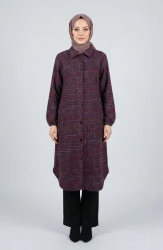 Full-Length Buttoned Lumberjack Winter Tunic 2506-04 Purple 2506-04