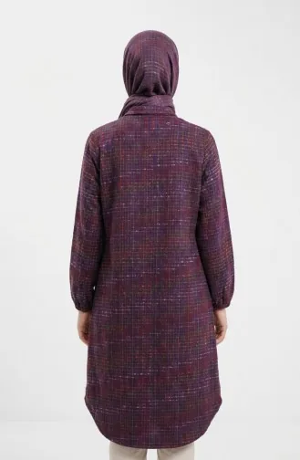 Full-Length Buttoned Lumberjack Winter Tunic 2506-04 Purple 2506-04