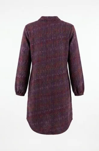 Full-Length Buttoned Lumberjack Winter Tunic 2506-04 Purple 2506-04