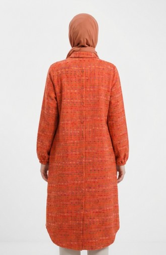 Boydan Düğmeli Oduncu Kışlık Tunik 2506-05 Kiremit