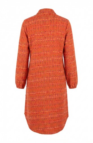 Boydan Düğmeli Oduncu Kışlık Tunik 2506-05 Kiremit