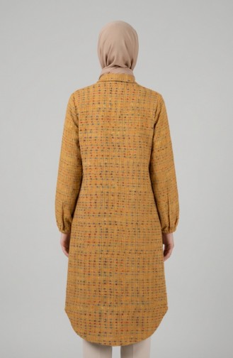 سترة شتوية طويلة بأزرار على طراز الحطاب، لون خردلي، 2506-07 2506-07