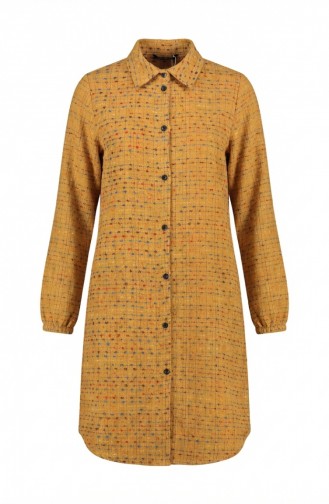 سترة شتوية طويلة بأزرار على طراز الحطاب، لون خردلي، 2506-07 2506-07