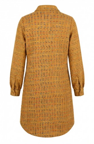 سترة شتوية طويلة بأزرار على طراز الحطاب، لون خردلي، 2506-07 2506-07