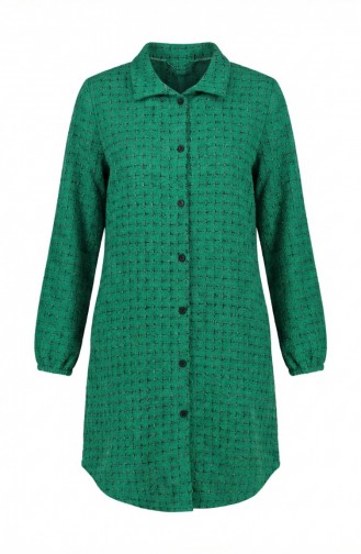 Geknöpfte Holzfäller-Wintertunika In Voller Länge 2506A-01 Grün 2506A-01