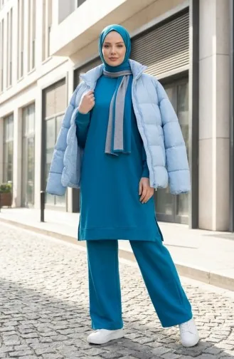 Trainingspak Met Splitdetails 3083-05 Turquoise 3083-05
