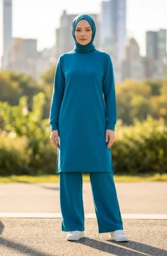 Trainingspak Met Splitdetails 3083-05 Turquoise 3083-05