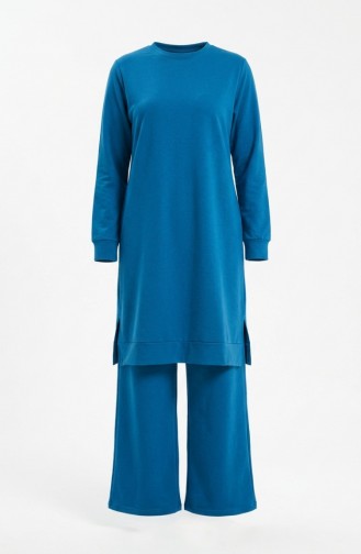 Tracksuit Set With Slit Detail 3083-05 Turquoise 3083-05