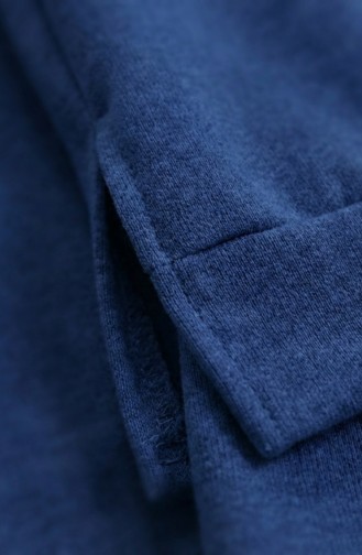 طقم رياضي بفتحة جانبية 3083-06 أزرق داكن 3083-06