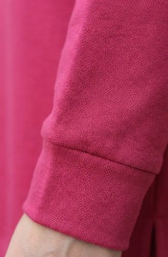 Tracksuit Set With Slit Detail 3083-07 Fuchsia 3083-07