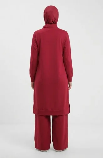 Yırtmaç Detaylı Eşofman Takım 3083-08 Bordo