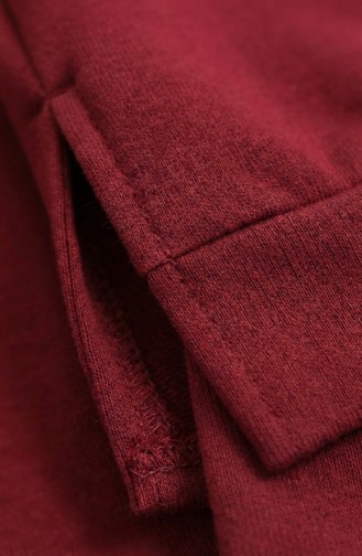 Tracksuit Set With Slit Detail 3083-08 Burgundy 3083-08