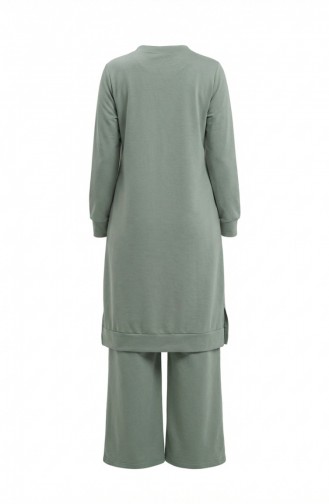 Tracksuit Set With Slit Detail 3083-09 Light Green 3083-09