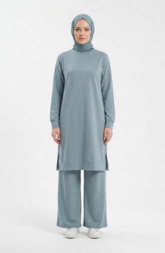 Tracksuit Set With Slit Detail 3083-13 Mint Green 3083-13