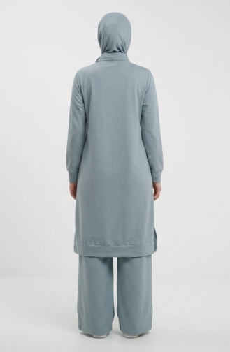 Tracksuit Set With Slit Detail 3083-13 Mint Green 3083-13