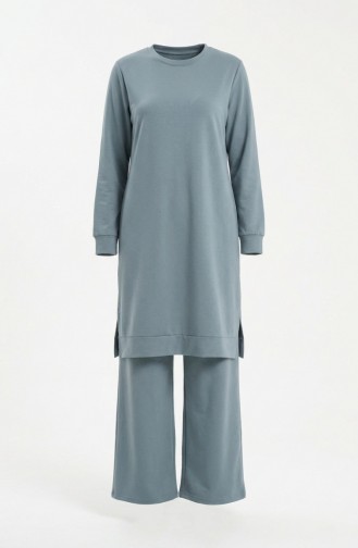 Tracksuit Set With Slit Detail 3083-13 Mint Green 3083-13