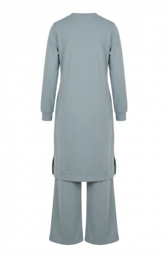 Tracksuit Set With Slit Detail 3083-13 Mint Green 3083-13