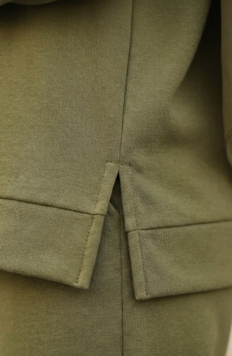 Tracksuit Set With Slit Detail 3083-14 Khaki 3083-14