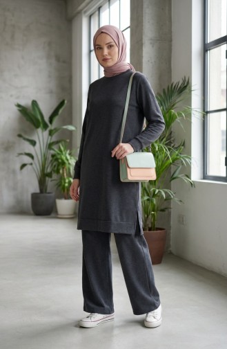 Trainingsanzug-Set Mit Schlitzdetail 3083-16 Anthrazit 3083-16