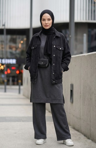 Trainingsanzug-Set Mit Schlitzdetail 3083-16 Anthrazit 3083-16