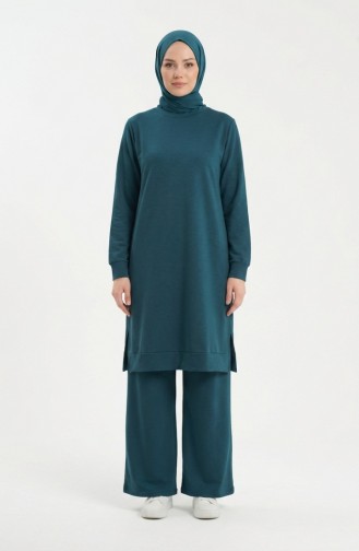 Trainingsanzug-Set Mit Schlitzdetail 3083-19 Petrol 3083-19